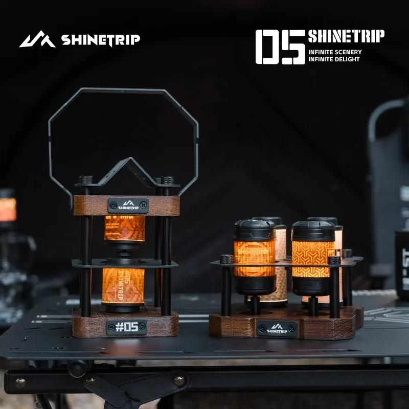 ShineTrip Portable Magnetic Camping Light , Rechargeable Rotating Tent Lamp & Artistic Stainless Steel Stand for Outdoor Hiking