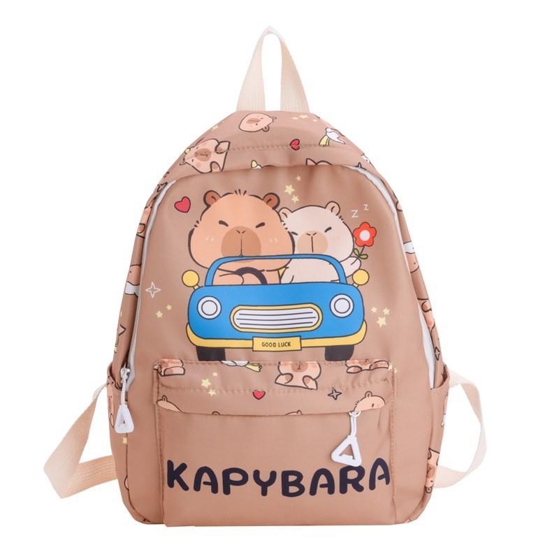 Cute And Spacious Childrens Cartoon Capybara Backpack For Boys And Girls In Nylon Soft