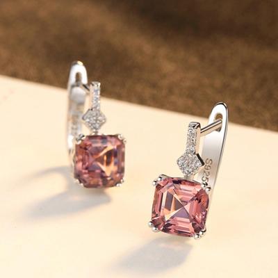 Orecchini in argento sterling S925 da donna, 7 mm, Morgan Square, alla moda, estivi, orecchini carini in argento 925 per ragazze