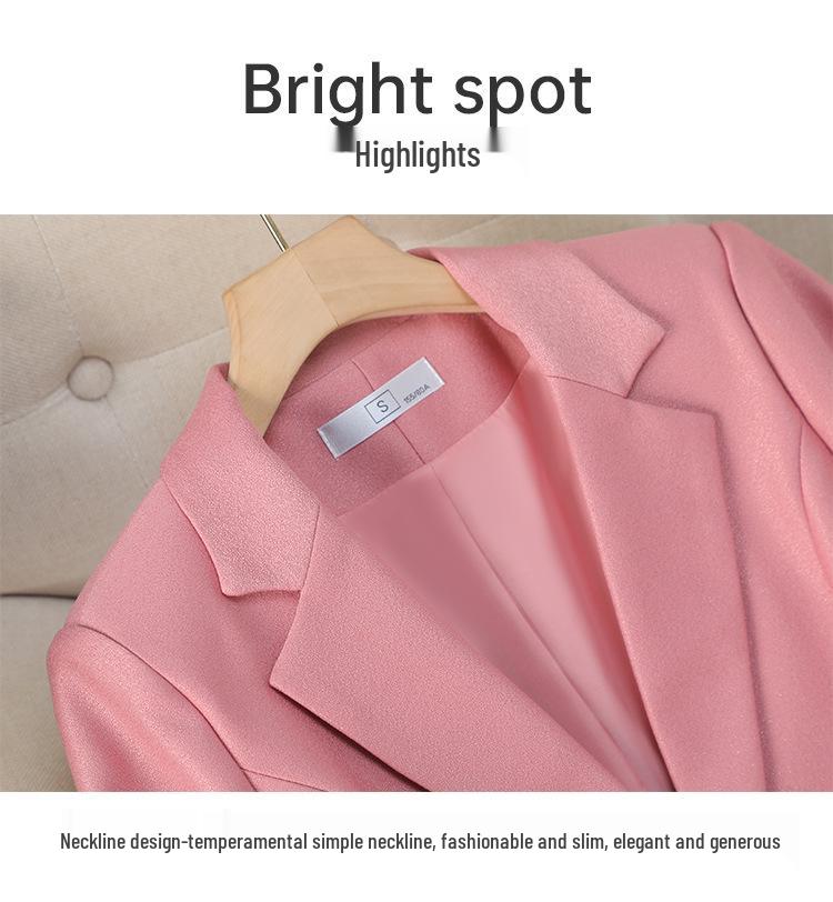 Women's Pink Slim Fit Professional Suit - Spring/Autumn 2026 High-End Formal Wear