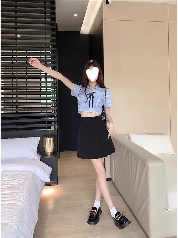 High-Waisted A-Line Pleated Skirt-Shorts for Women - 2025 Spring/Summer Slimming Versatile Style
