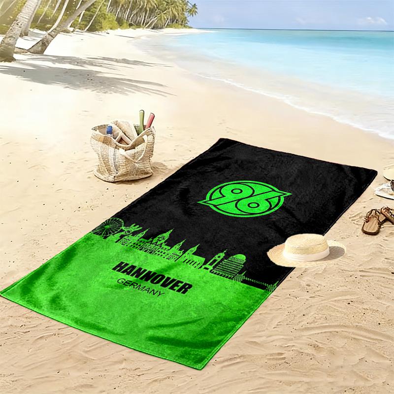 Hannover 96 Strandtuch mit Aufdruck, Großes Weiches Schnelltrocknendes Handtuch für Strand Camping Schwimmen 80cmx160cm(31x63inch) black