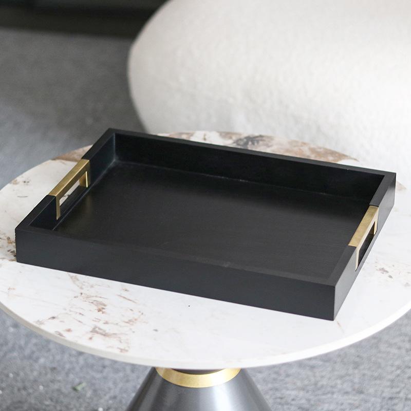 New Chinese Style Solid Wood Pallet Sales Office Coffee Table Desktop Ornaments Model Room Living Room Tea Set Storage Tray Jewelry Combination