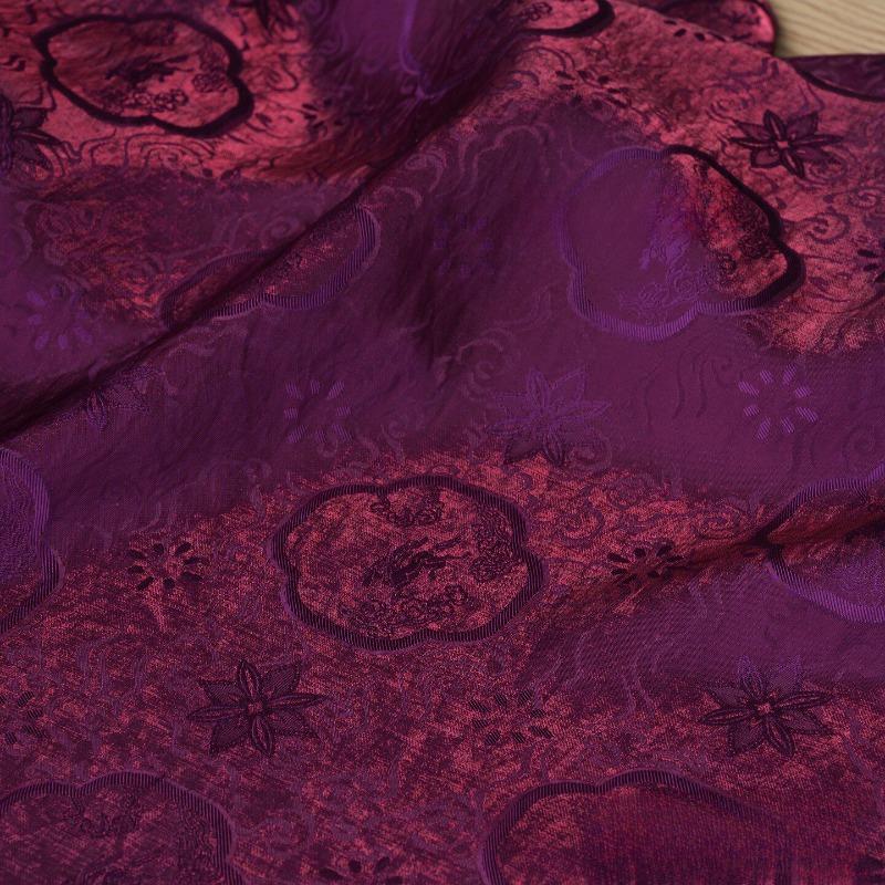 Dual-Color Embroidery Jacquard Silk Fabric for DIY Sewing Horse Glossy Shirt Cheongsam Hanfu Vest Pants Smooth Opaque Cloth