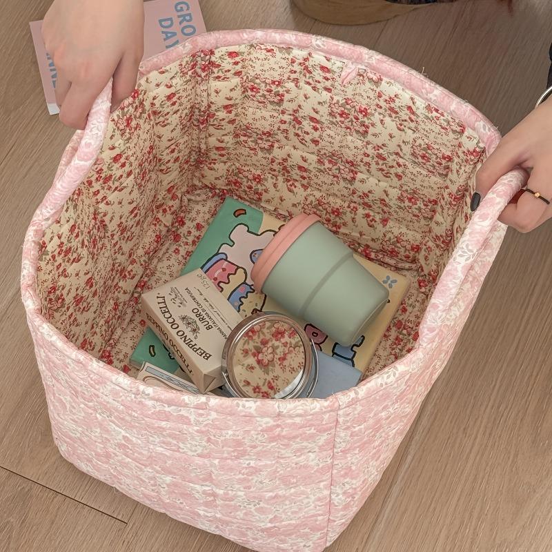 Rural Flower Dirty Clothes Basket, High-value, Fashionable, Large Capacity Foldable Garbage Storage Basket