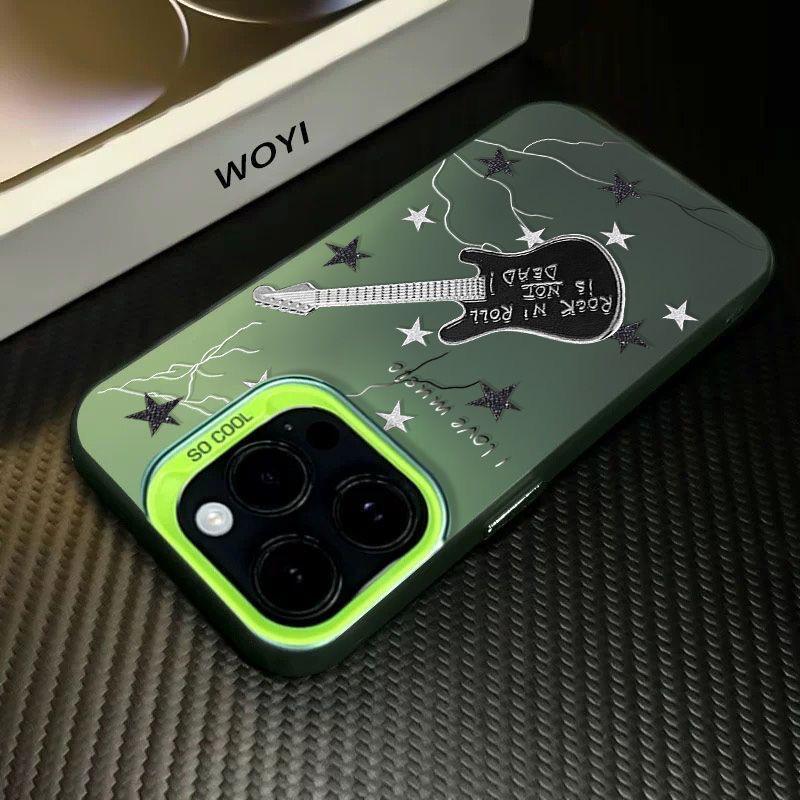 

Silver Stars Lightning Guitar Phone Case for Apple 13/14/15/16/17 Pro/ProMax 12