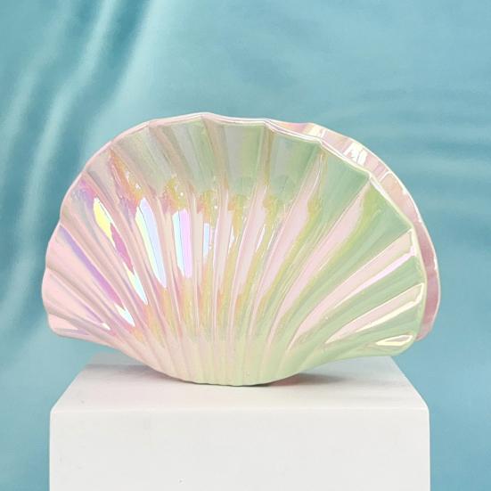 Hair Clip Gradient Color Hollow Design Shell Shape Hair Claw Plastic Resin Material Strong Grip Back Head Hair Claw