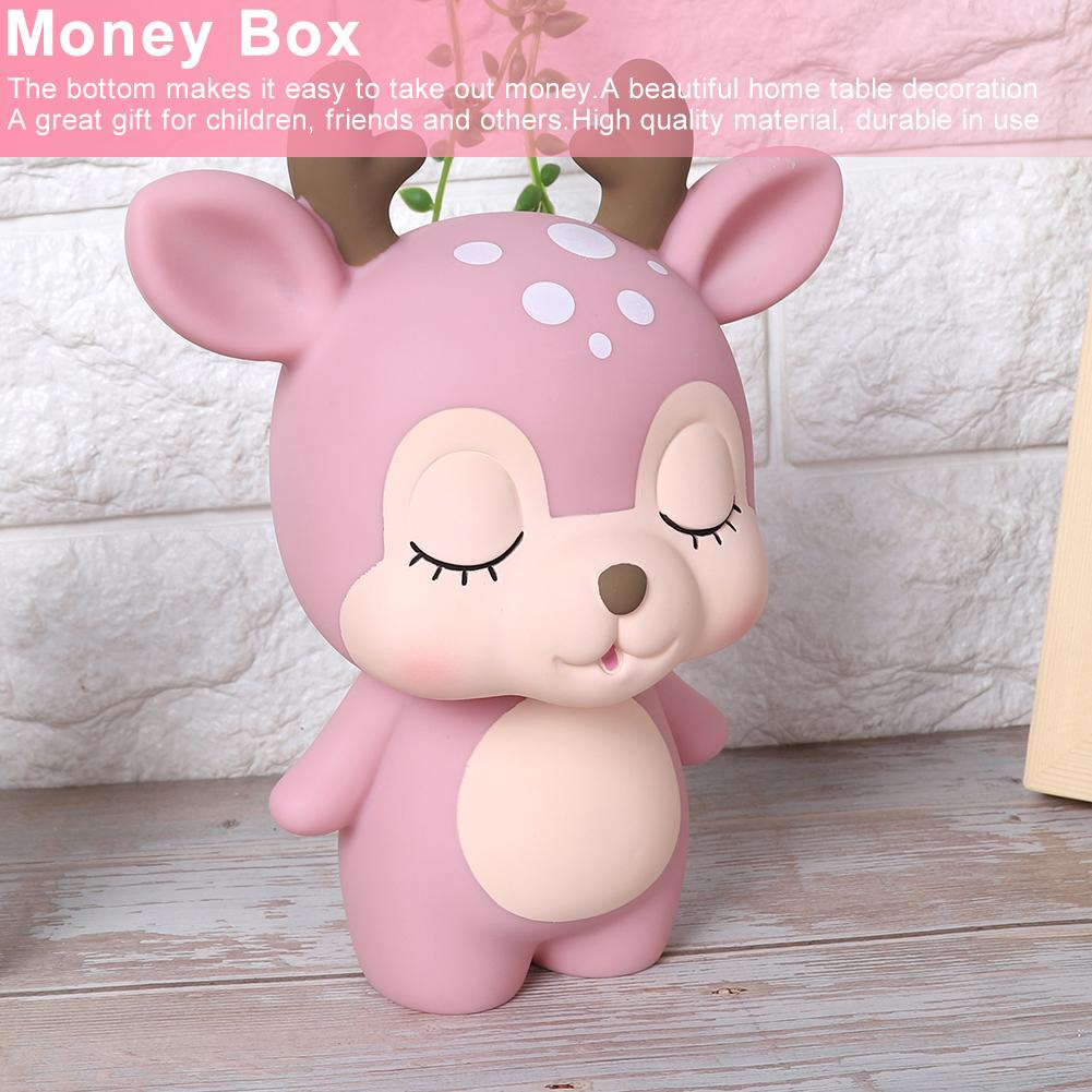 Innovative Cute Cartoon Deer Shape Money Box Money Saving Jar Home Decoration Ornament Gift