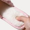 Women's Solid Color Rose Velvet Open Cotton Slippers for Winter Home Couples, Fuzzy Slippers for Warmth and Anti Slip, Thick Bottom Cotton Slippers
