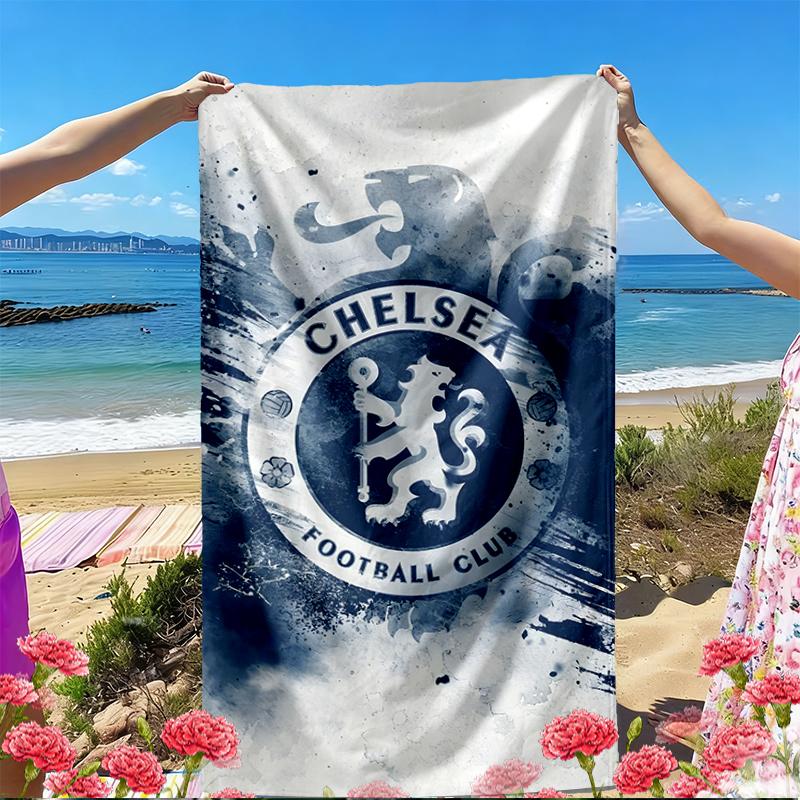 Chelsea F.C. Aufdruck Strandtuch, Vielseitiges Leichtes Saugfähiges Strandtuch für Pool, Surfen, Yoga, Badezimmer, Perfektes Geburtstags- oder Urlaubsgeschenk