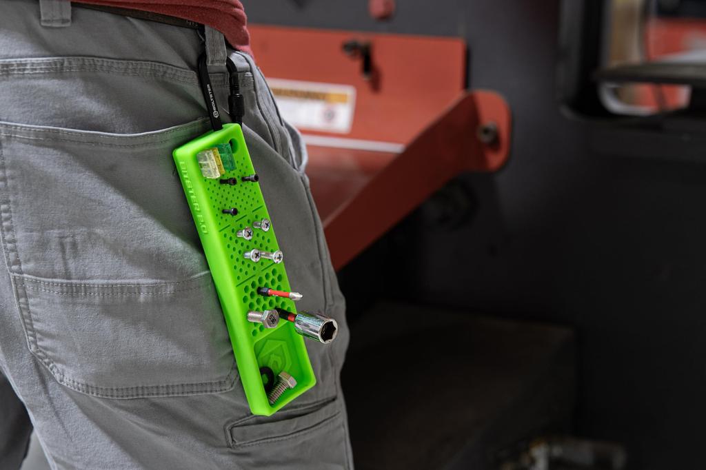Boltster Magnetic Parts Keeper, Silicone Bit and Bolt Holder, for Maintenance and Repair Work, with Carabiner, Red, BTS-100004R