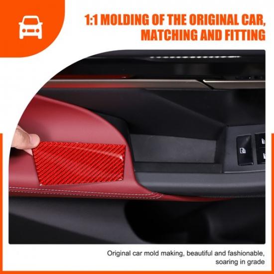 Red Carbon Fiber Door Storage Box Slot Trim Sticker For BMW 5 Series G60 I5 24+
