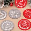 10pcs Red Grey Christmas Felt Coasters Non-Slip Merry Christmas Decoration  New Year Gifts