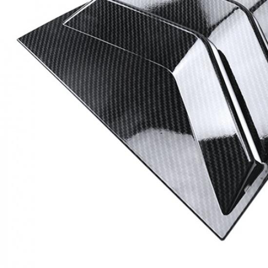 Carbon / Black Rear Window Louver Shutter Cover Trim For VW Jetta MK6 12-18