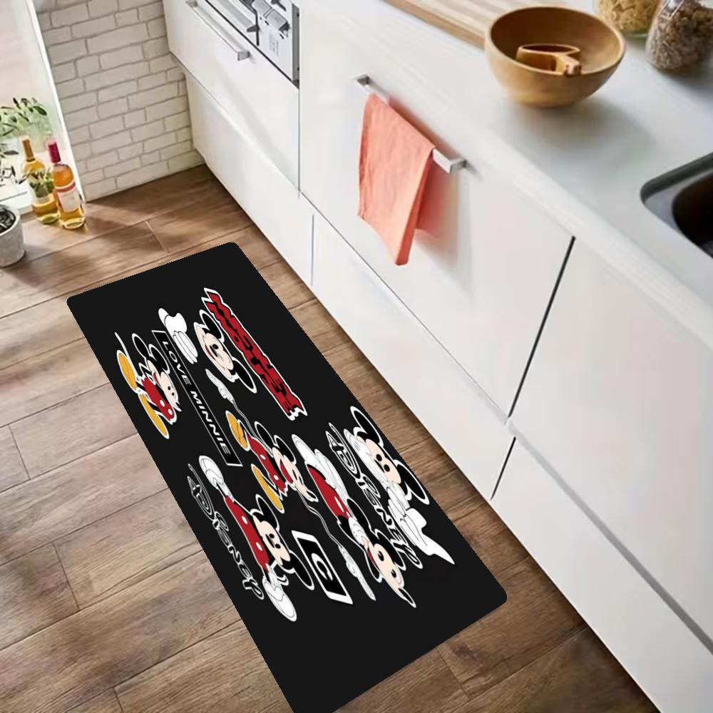 Mickey Mouse Comic Strip Kitchen Mats Durable Bathroom Pads Comfortable Rugs Carpets For Kitchen Home Office Sink Laundry Room Bathroom Decor