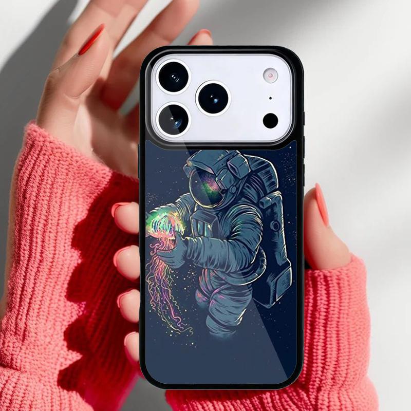 Creative Astronaut Phone Case for iPhone 17 16 15 14 13 Pro Max Back Cover for 12 11 Pro Coque