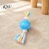 Interactive Pet Training Tool Dog Tug Toy, Rubber Ball Chew Toy with Fabric Strips, Teeth Cleaning for Small Dogs Dental Health Boredom Relief Energy