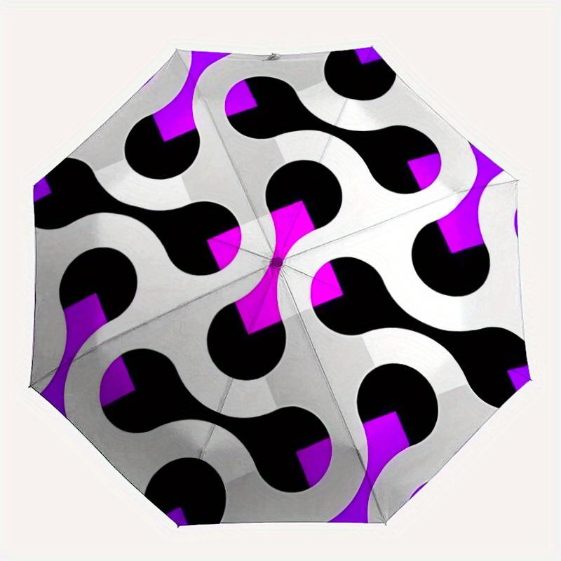 

1pc Abstract Pattern Automatic Folding Umbrella, Portable & Foldable Design with 8 Ribs, Casual Outdoor Accessory yy250729102