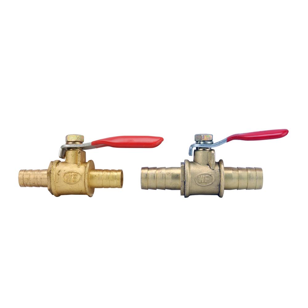 Red Handle Valve 8mm 10mm Hose Barbed Ball Valve Inline Brass Water Oil Air Gas Straight Shutoff Ball Valve Pipe Fittings