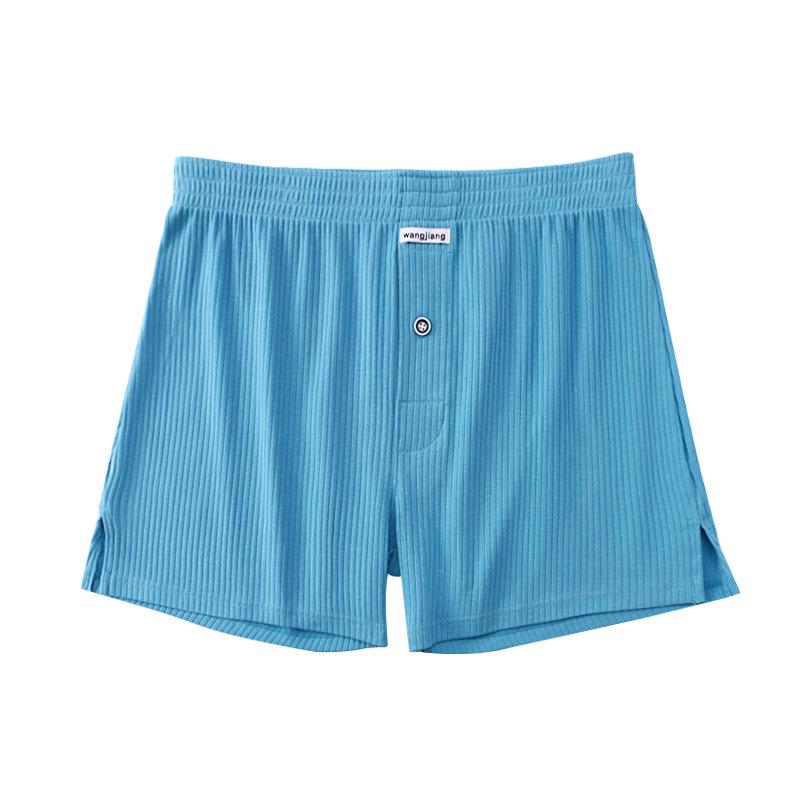 Men's Summer Cotton Ribbed Sport Shorts - Breathable, Solid Color, Plus Size Underwear