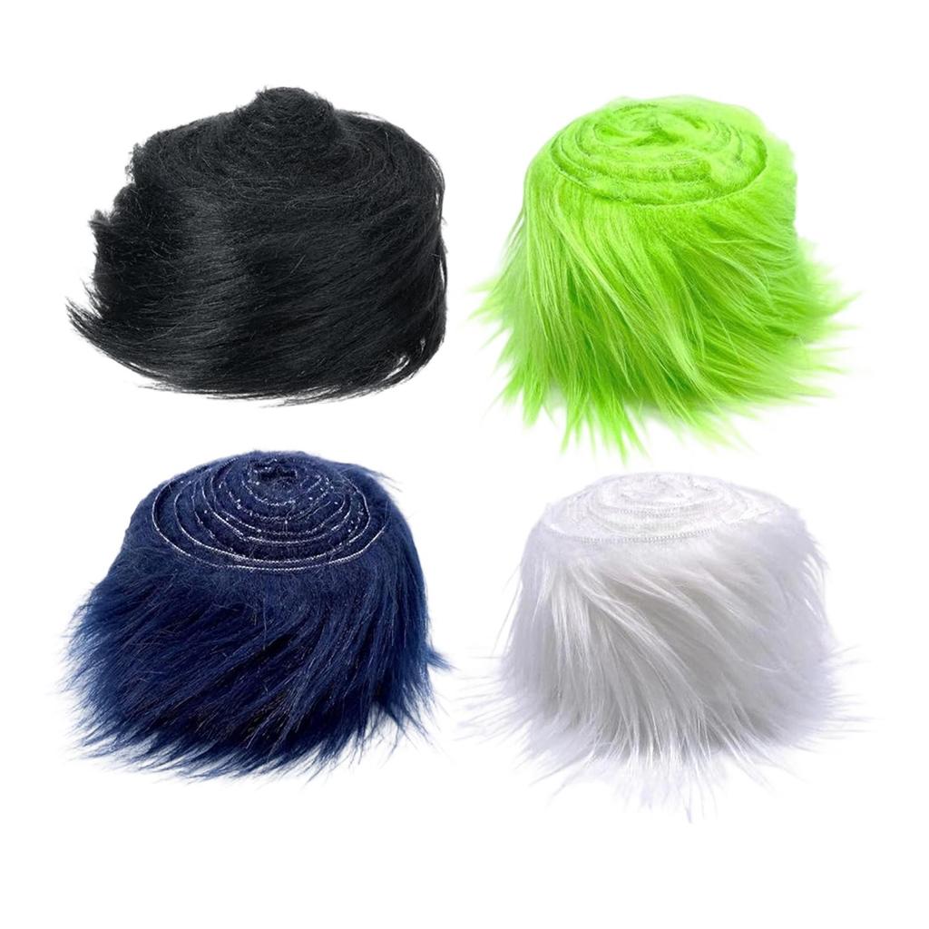 4 Pieces Shaggy Faux Furs Strips Craft Furs for Santa Claus Hair DIY Project