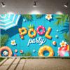 Summer Bash Banner Palm Leaf Pool Party Backdrop Outdoor Event Backdrop Water Party Summer Event Display For Adult