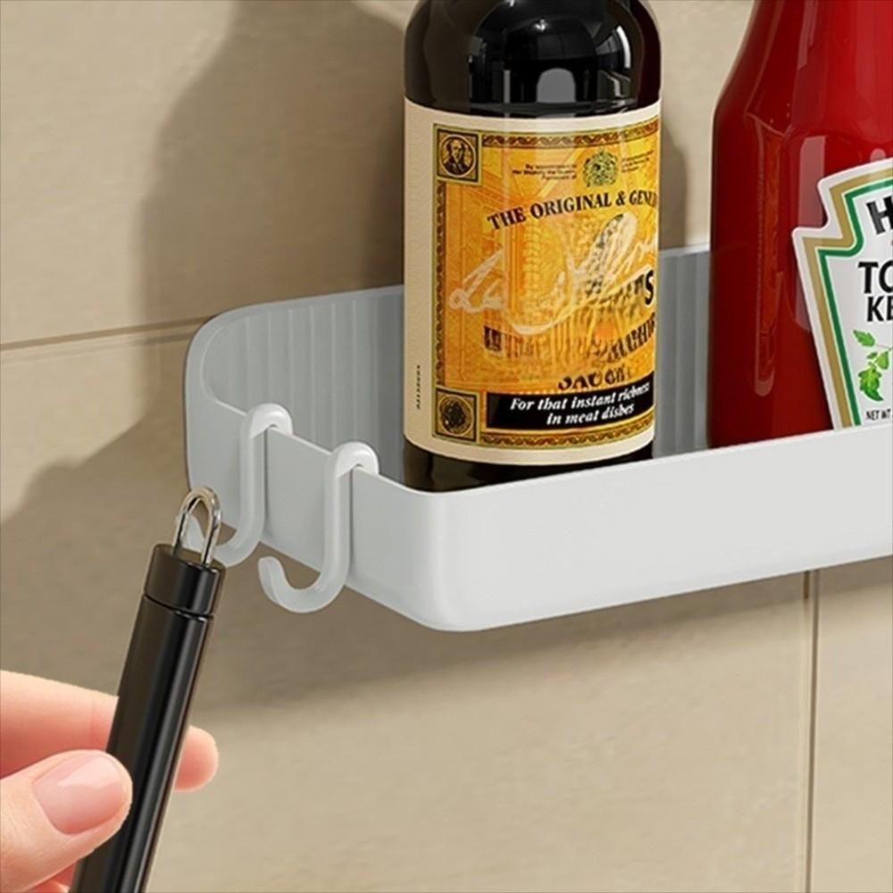 With Hooks Kitchen Storage Shelf Multi-Functional Seasoning Organizer Rack  Home