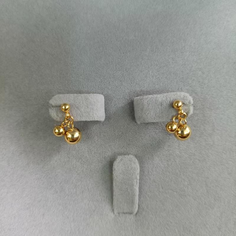 Edelstahl Gold Runde Kugel Kirsch Ohrstecker - Klein & Groß, High-End, Frisches Design, Titanstahl Farberhaltung