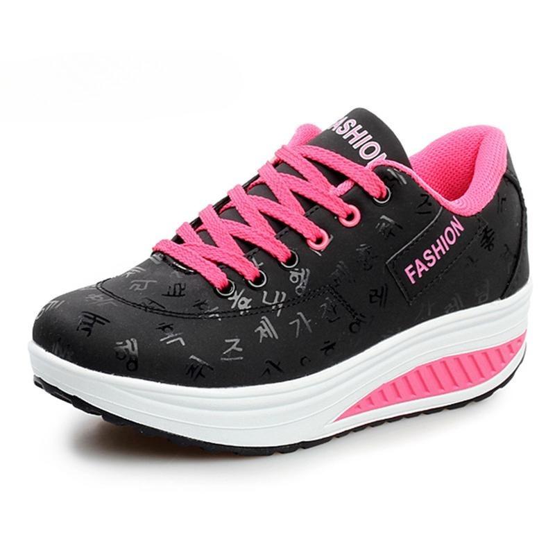 Women Fashion Sport Comfortable Breathable Ladies Smooth Shoes Casual Thick Bottom Shake Shoes