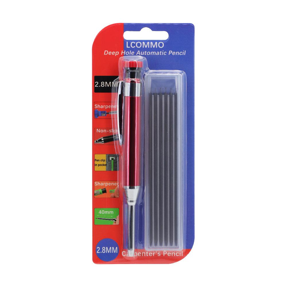 2.8mm Professional Metal Long Head Woodworking Mechanical Pencil or Lead Refills, for Carpenter Marking Engineering Drawing Tool
