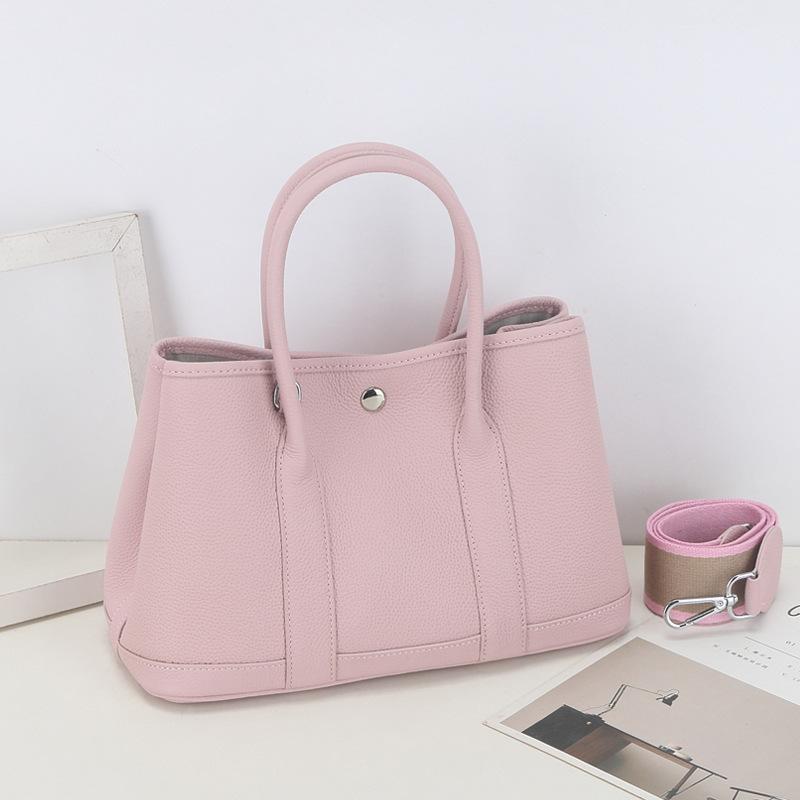 Cross-border Women's Bags New Togo Small Pattern Cowhide Garden Bag Genuine Leather Handbag Wide Shoulder Strap Single Shoulder Crossbody Tote Bag