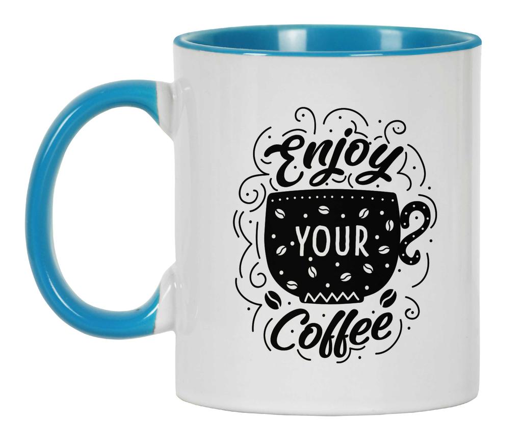 Inkdotpot Enjoy Your Coffee 11 Oz Ceramic Coffee Mugs Great For Bride Funny Novelty Gift For Coffee
