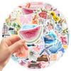 50PCS Aesthetic Stickers Pack Cute Vintage Watercolor Diary Stickers Vinyl Waterproof Decal for Scrapbooking Water Bottle Laptop