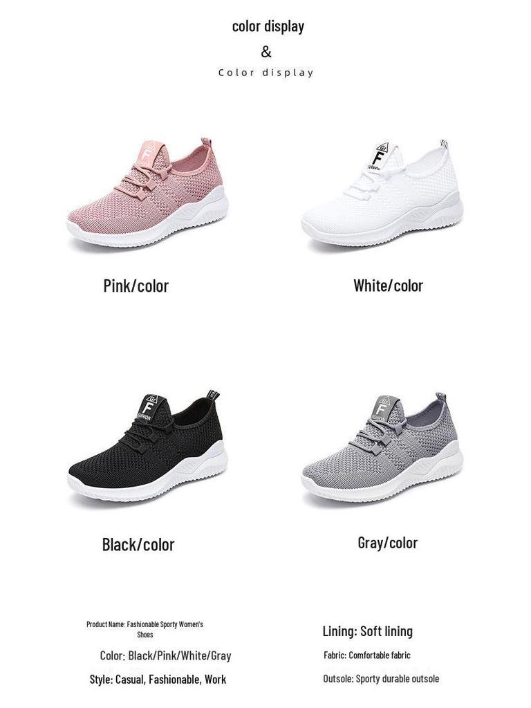 Women's Breathable Soft Sole Sneakers - 2025 Style, Gift-Ready Cross-Border Fashion.