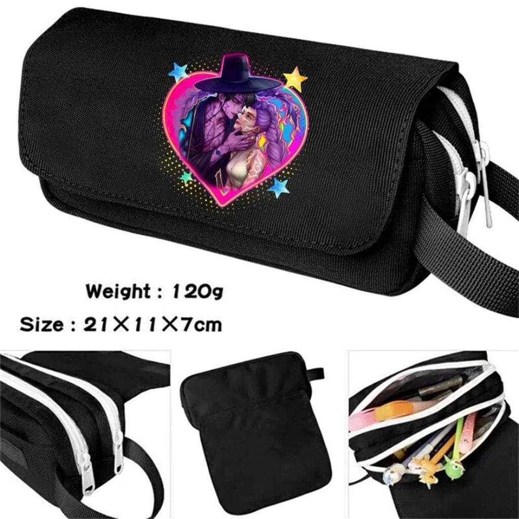 Cartoon Print Large Capacity Double Layer Portable Pencil Bag, Stationery Bag For Primary And Secondary School Students