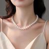 Zhuji Round Freshwater Pearl Necklace - Strong Luster Choker for Women, Perfect Gift for Mom or Mother-in-law