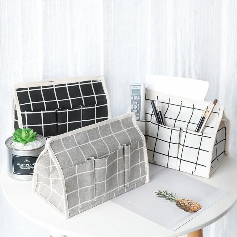 New Pastoral Style Cotton Linen Cloth Art Tissue Box Multifunctional Tissue Pumping Tissue Cover Desktop Debris Storage Box