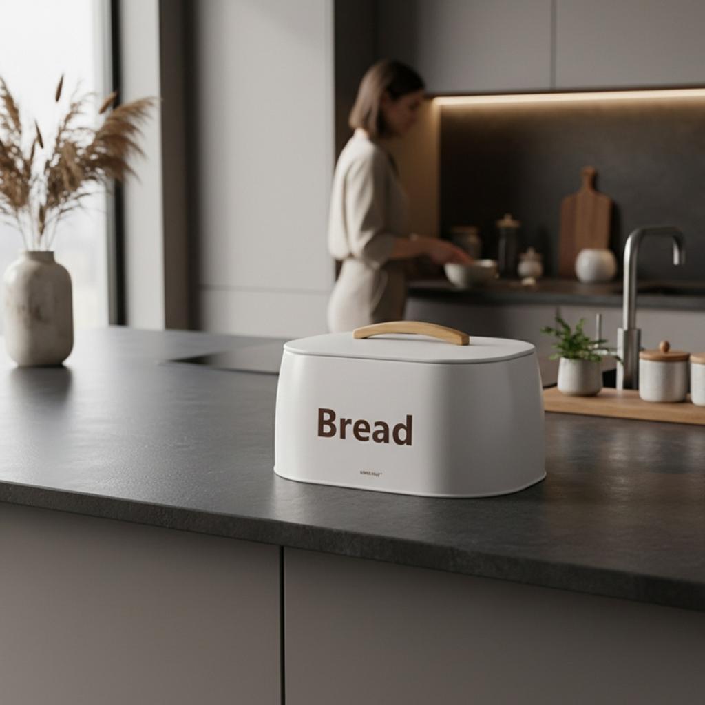 Chlebak Pojemnik Stalowy Na Pieczywo Kinghoff Kh-1947 Biały