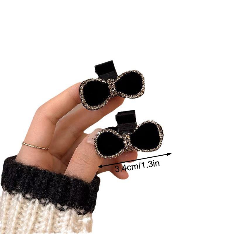 1/2Pcs Velvet Bow Small Hair Claw Sweet Princess Head Hair Clip Clamp Women Girls Forehead Bangs Side Clip Hairpin Shark Clip