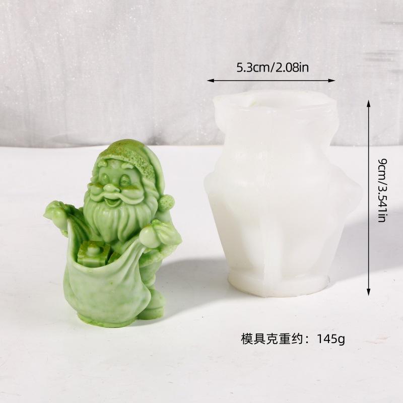 3D New Santa Claus Candle Silicone Mold Dome Tip Hat Series Santa Claus Aromatherapy Gypsum Resin Mold Christmas Decorative Gift