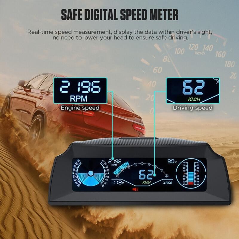 Car OBD Multifunction Gauge HUD Head-Up High Definition Digital Speedometer Universal Vehicle Modiffied Accessories Part