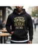 Unisex Vintage 1972 Graphic Hoodie, Limited Edition Inspired Letter Print, Casual Pullover Sweatshirt, Long Sleeve Fall Winter Str