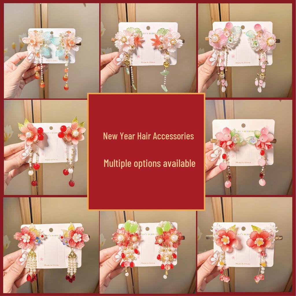 Kids' Classic Hanfu Hair Clip: Fairy Bow Tassel Hairpin for Girls