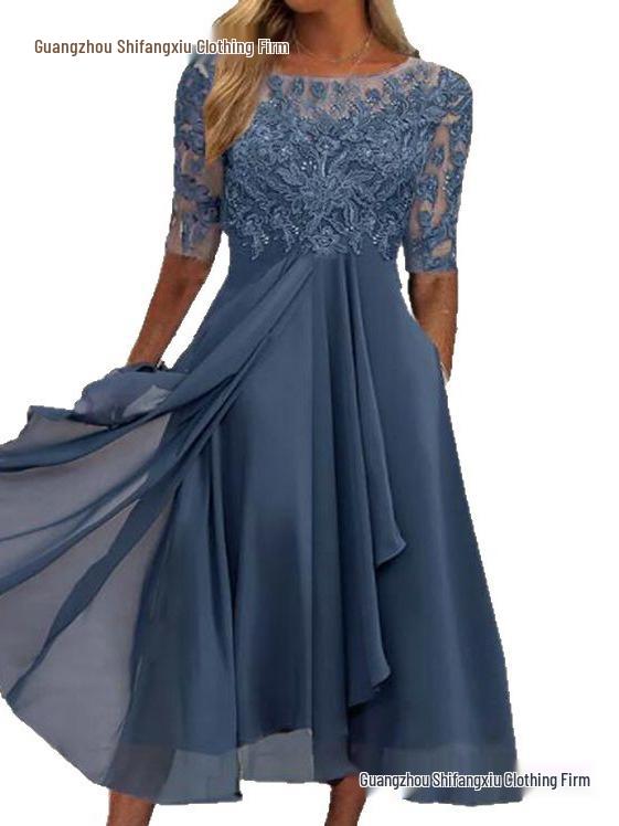 Lace Hollow-Out Long Dress