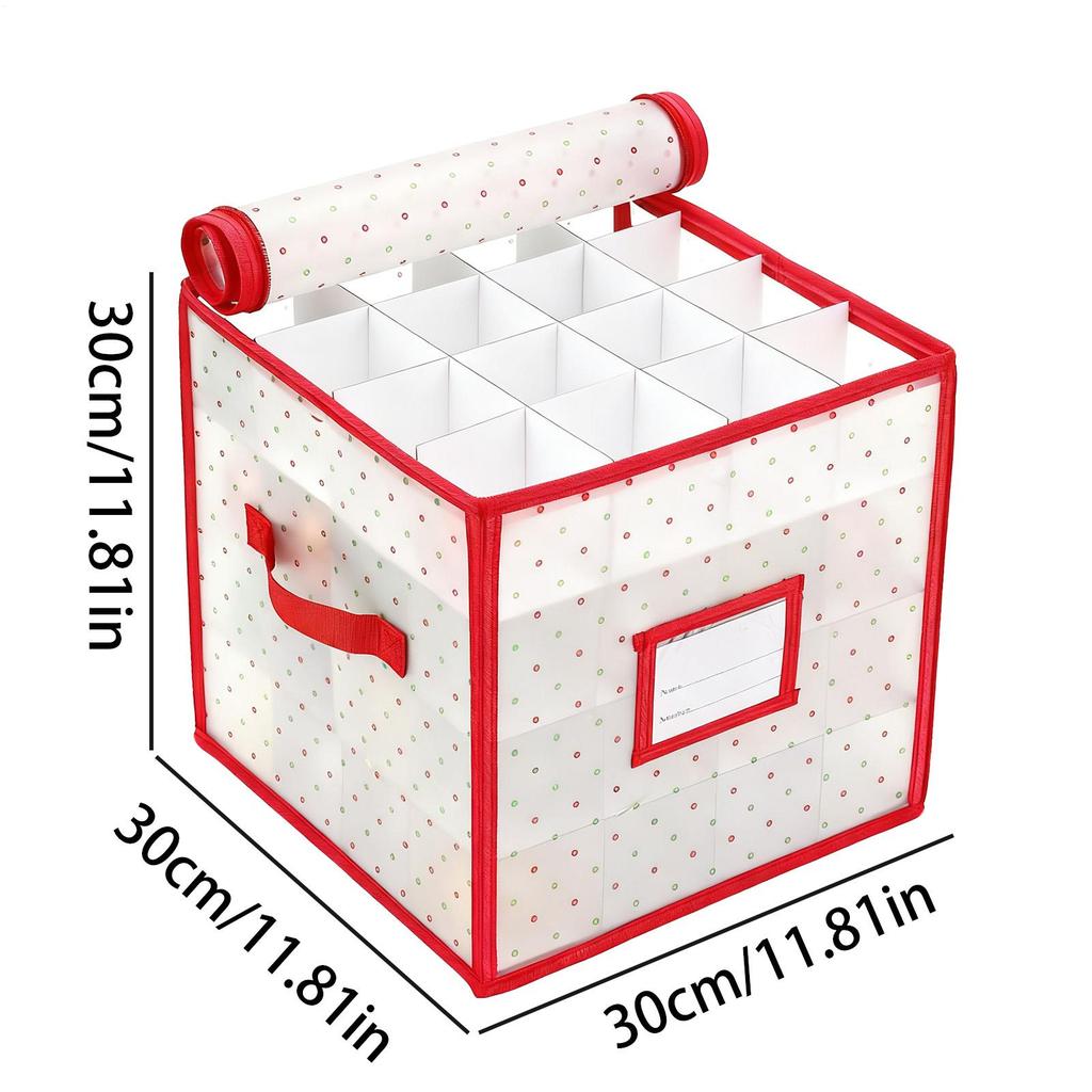 Ornament Storage Box 64-Compartment Foldable Christmas Storage Bins for Sundries Clothes Holiday Baubles Candy Jewelry Toys