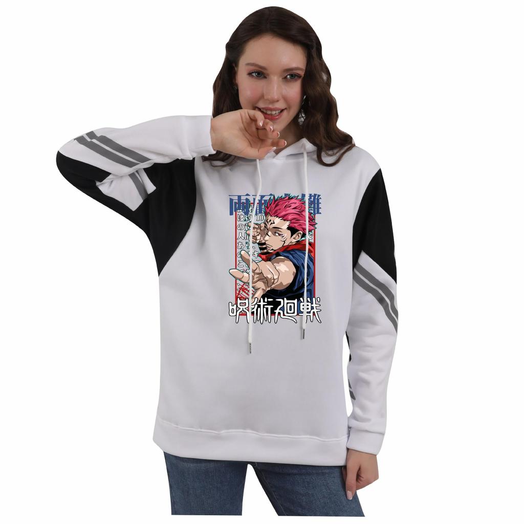 Jujutsu Kaisen Men's Patchwork Color Block Hoodie - Japanese Casual Style
