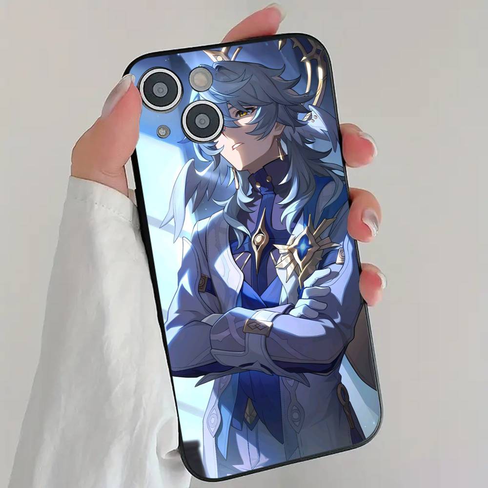 Handsome S-Sunday Anime Game H-Honkai Star R-Rail Phone Case Cool Black Silicone Soft For IPhone 16 15 14 13 12 11 X XR Plus Pro