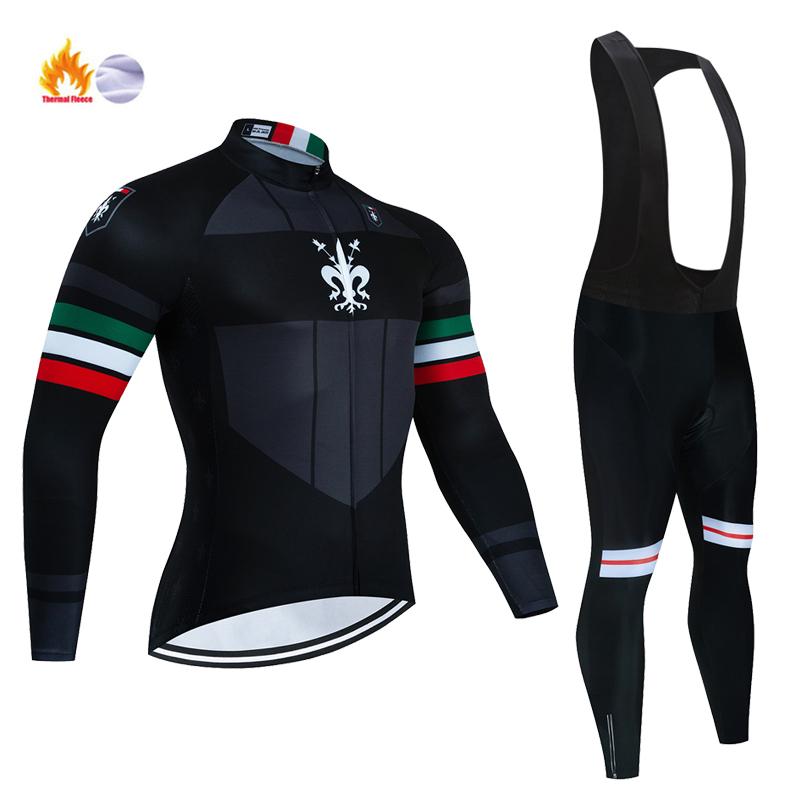 Cycling Jersey Set 2025 Men Winter Thermal Fleece Long Sleeve Road Bike Cycling Clothing MTB Cycling Jacket Ropa Ciclismo Hombre