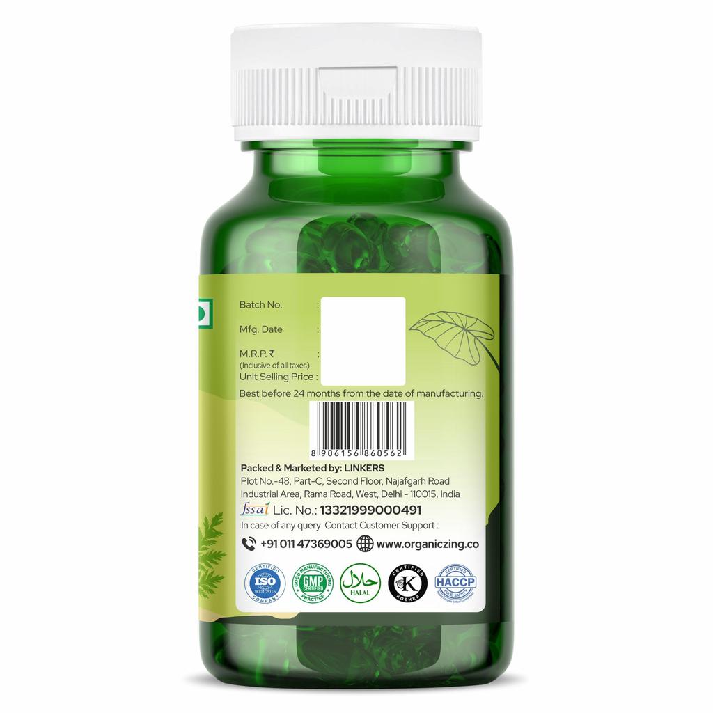 Organic Zing Artemisinin Capsules - 60 Caps, 500mg - Vegan, Gluten-Free Extract for Immune Support & Holistic Wellness from Artemisia Annual