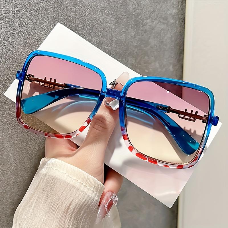 

Women s square fashion color contrast decorative sunglasses with a high-end feel